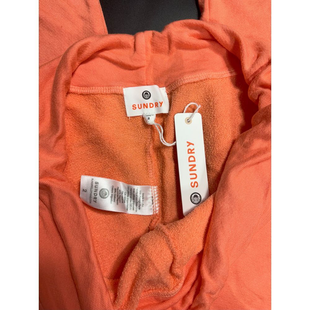 Sundry NWT Soft Orange Pink/Yellow Stripes Stripe Sweatpants Size 2/M MSRP $148 - Picture 4 of 5